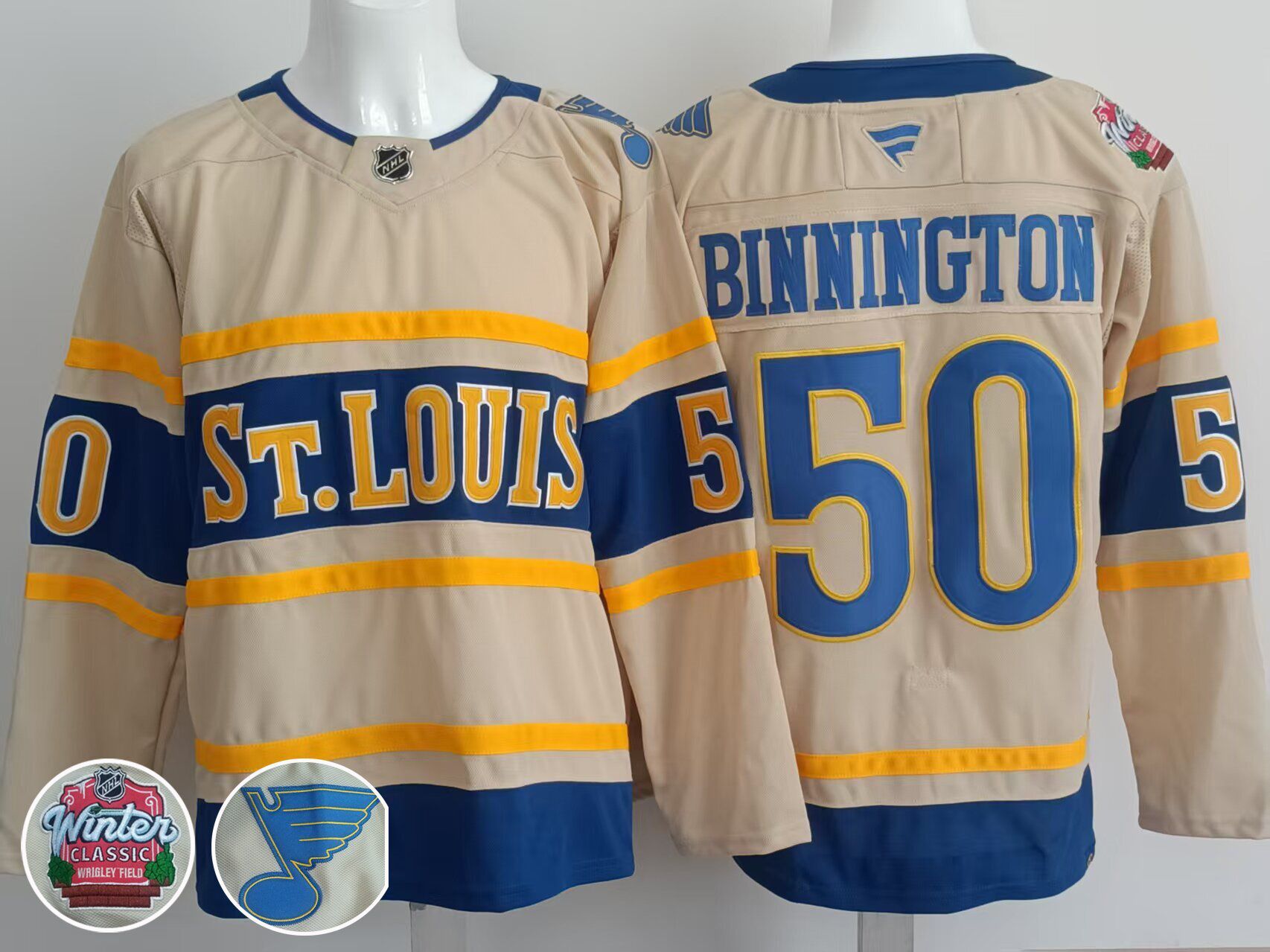Men St.Louis Blues #50 Binnington Cream 2025 Fanatics Classic Edition NHL Jersey->st.louis blues->NHL Jersey